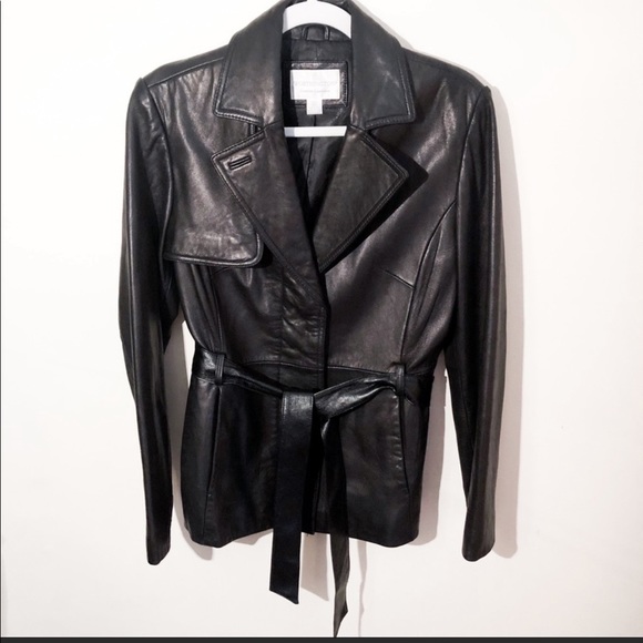 Worthington Jackets & Blazers - Belted leather jacket